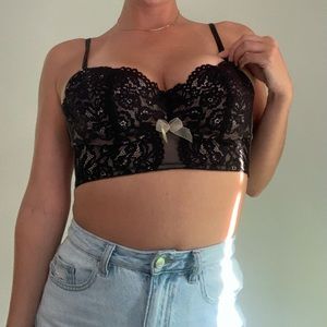 Beautiful black lace bra with thick band